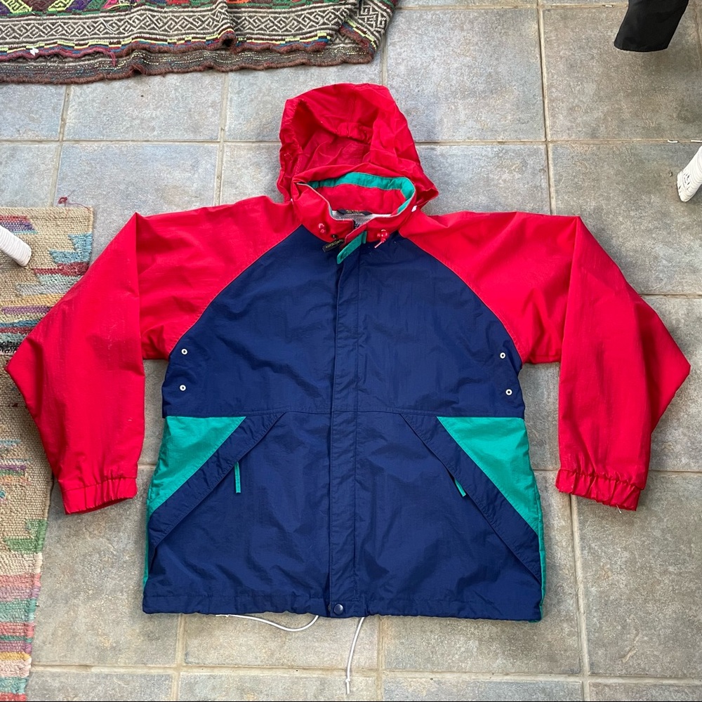 vintage 90s colorblocked field & stream nylon zip jacket
